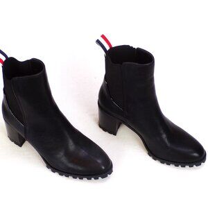 MODERN REBEL size 7 black mid-heel lug-sole boots all materials fabric/synthetic